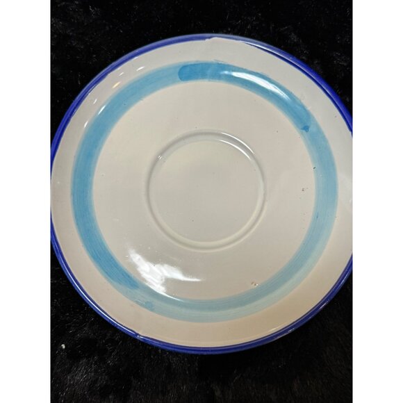 Handpainted Ceramic Large Cup Saucer Cappuccino Latte Soup Italy  Italy - Picture 6 of 8